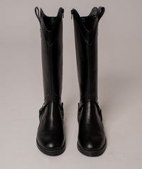 Bota Convertible Vera Negro | Botas caña larga de cuero