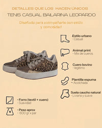 Tenis Bailarina Leopardo Estilo Urbano-Clásico