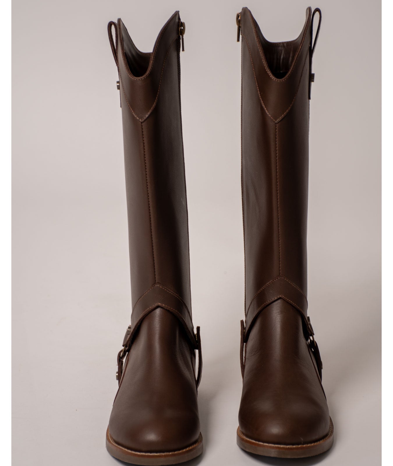 Bota convertible Vera café | Botas caña larga mujer en cuero