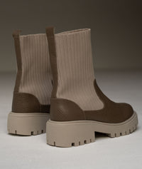 Botín Roma mocca – Sock boot en cuero genuino