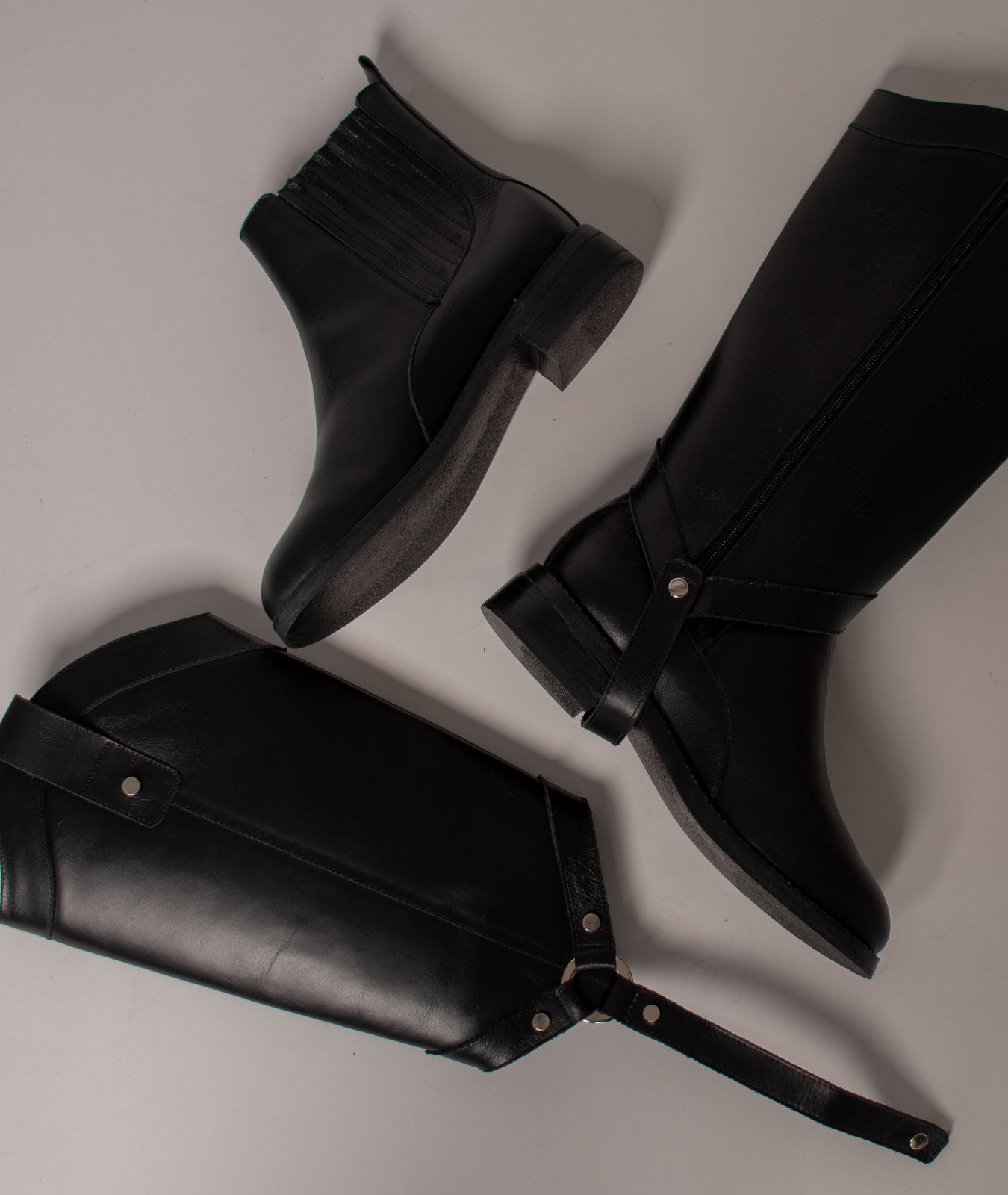 Bota Convertible Vera Negro | Botas caña larga de cuero