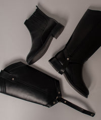 Bota Convertible Vera Negro | Botas caña larga de cuero