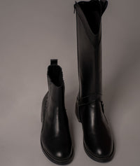 Bota Convertible Vera Negro | Botas caña larga de cuero