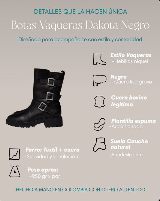 Botas texanas Dakota negro – Fuerza y elegancia en cada paso