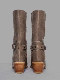 Botín Margarita en cuero arena (gris) con estilo texana
