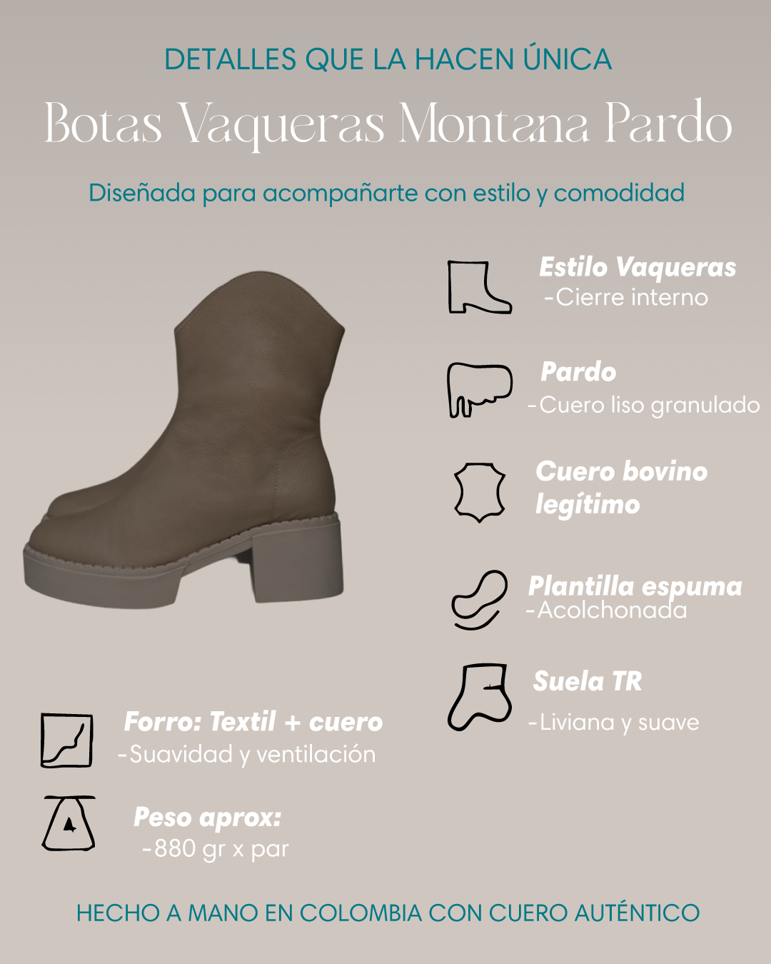 Botines texanas Montana pardo – Espíritu vaquero en cada paso